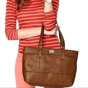 Fossil Hunter Tote Bag Real Leather